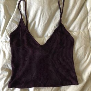 burgundy ribbed tank top
